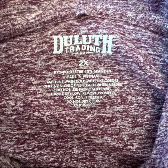 Duluth Trading Co Women's Plus Plushcious Hoodie Size 2XL Burgundy - Picture 10 of 12